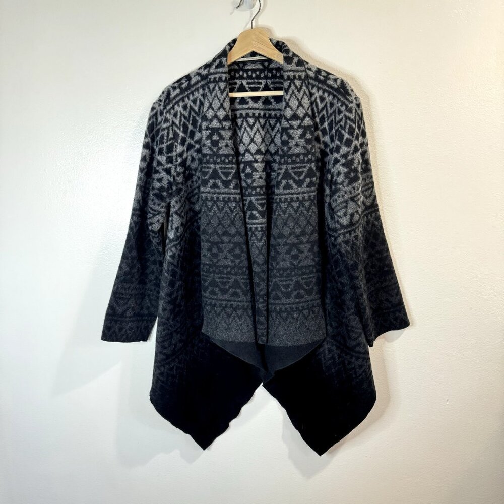 Twelfth Street by Cynthia Vincent Sweater Cardigan Size M Wool Aztec Boho Gray